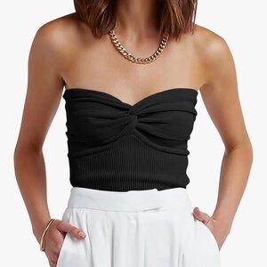 Women’s Blue and Black Knotted Tube Tops